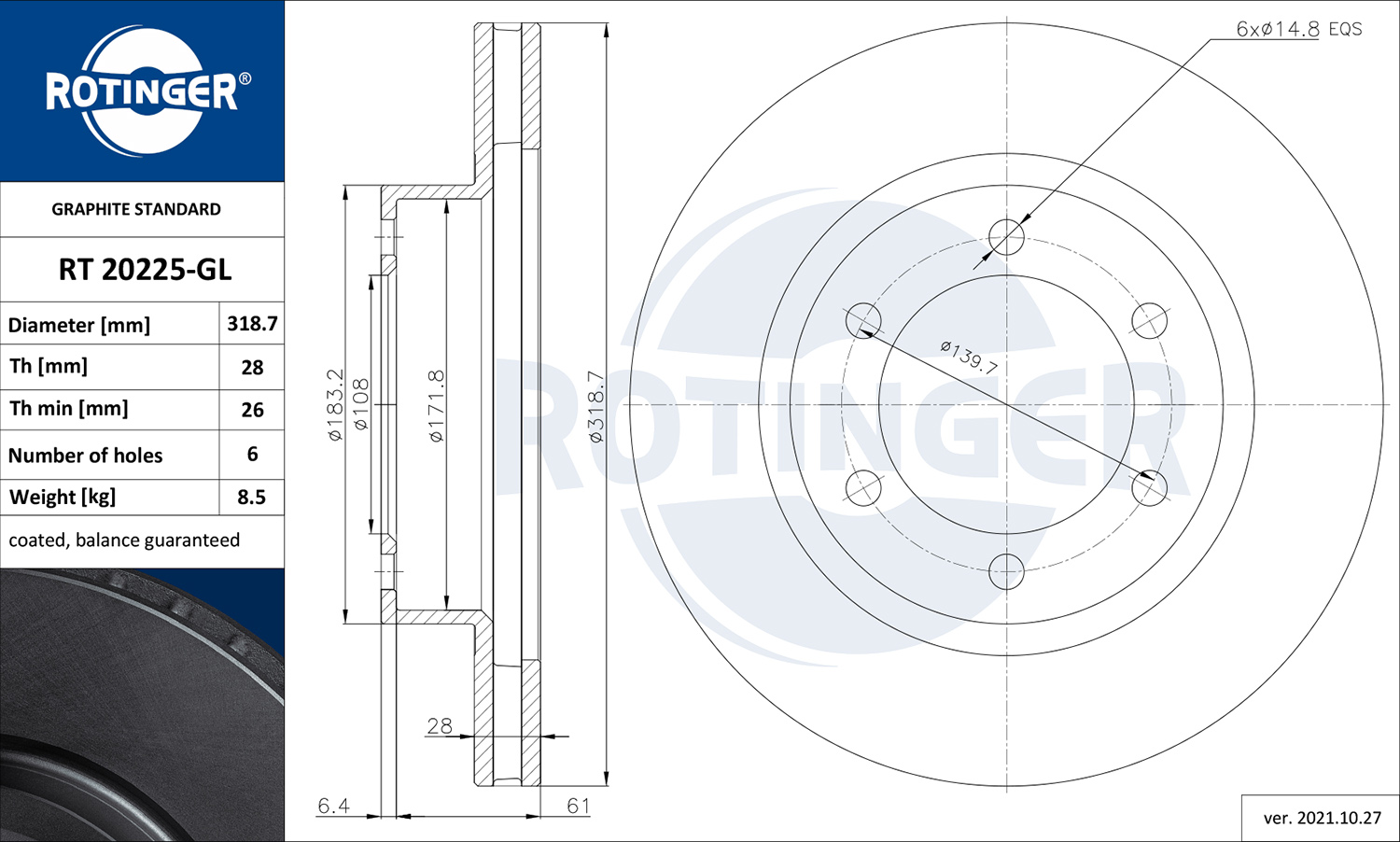 ROTINGER 260 100 Alkatrész rt 20225-gl